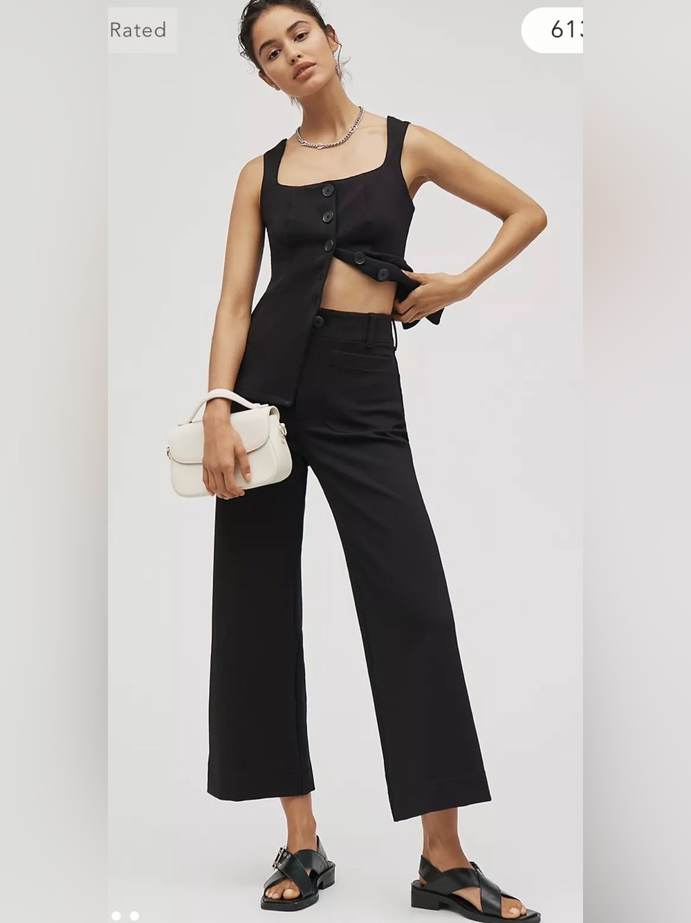 Maeve Black Wide-Leg High-Rise Pants the Colette